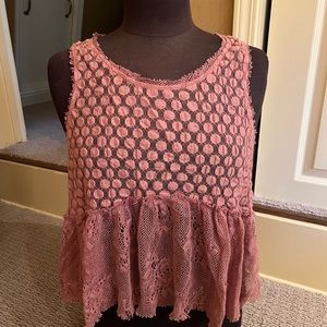 Free People lace crop top size medium